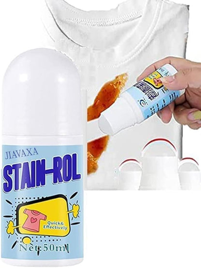 Stain Remover for Clothes Roller-Ball Cleaner White Cotton Clothes Stain Remover Roll Bead Design Instant Stain Remover for Cotton, Linen, Polyester,Blended Fabric, Denim, Down Jacket etc.